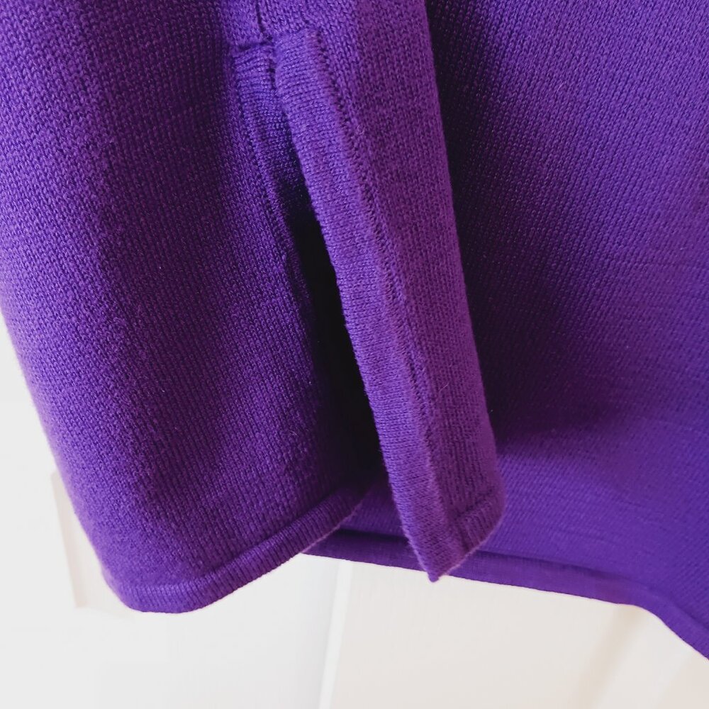 Bob Mackie's Women's Purple Beaded and Embroidered Scarf Sweater Size S - Picture 9 of 15